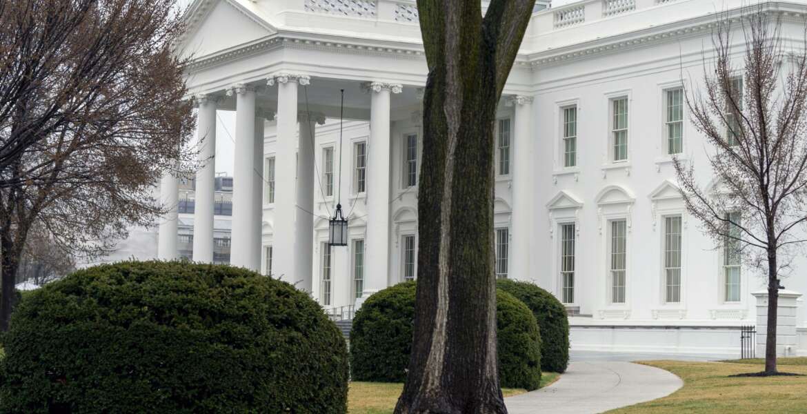 In this March 18, 2021 photo, the White House is shown in Washington. Five White House staffers have been fired because of their past use of drugs, including marijuana. White House press secretary Jen Psaki said Friday 
