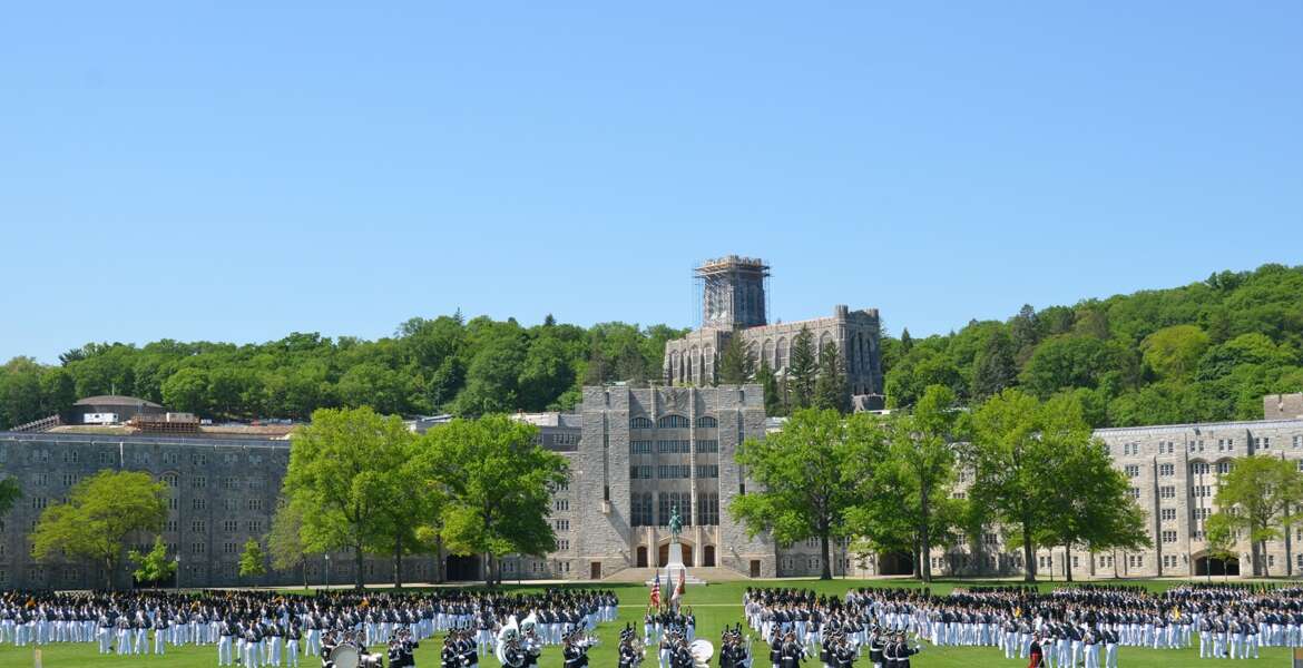 The Class of 2015 forms together on the Plain at West Point one last time, for their Graduation Parade May 22, 2015. This is the final parade that the class will conduct as cadets before their commissioning as 2nd Lieutenants in the U.S. Army. (U.S.... (Photo Credit: U.S. Army)

