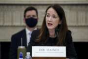 Director Avril Haines of the Office of the Director of National Intelligence (ODNI) speaks during a House Intelligence Committee hearing on Capitol Hill in Washington, Thursday, April 15, 2021. (Al Drago/Pool via AP)