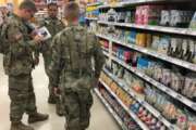 Soldiers shopping in a military exchange store