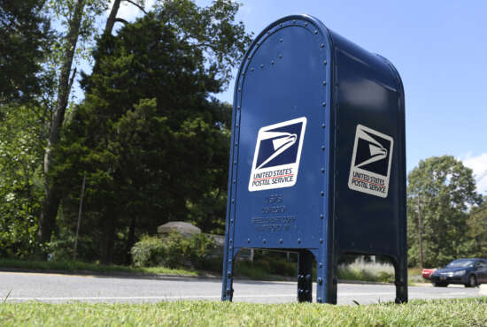 A mailbox is seen in Annapolis, Md., Tuesday, Aug. 18, 2020. (AP Photo/Susan Walsh)