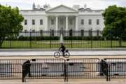 Lafayette Park, across the street from the White House, reopens in a limited capacity in Washington, Monday, May 10, 2021. Fencing remains in place around the park which will allow the Secret Service to temporarily close the park as they deem necessary. (AP Photo/Andrew Harnik)