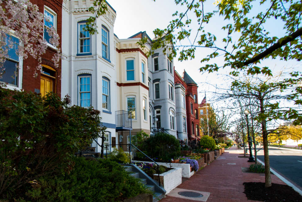 Classic examples of townhouses on Capitol Hill Washington DC