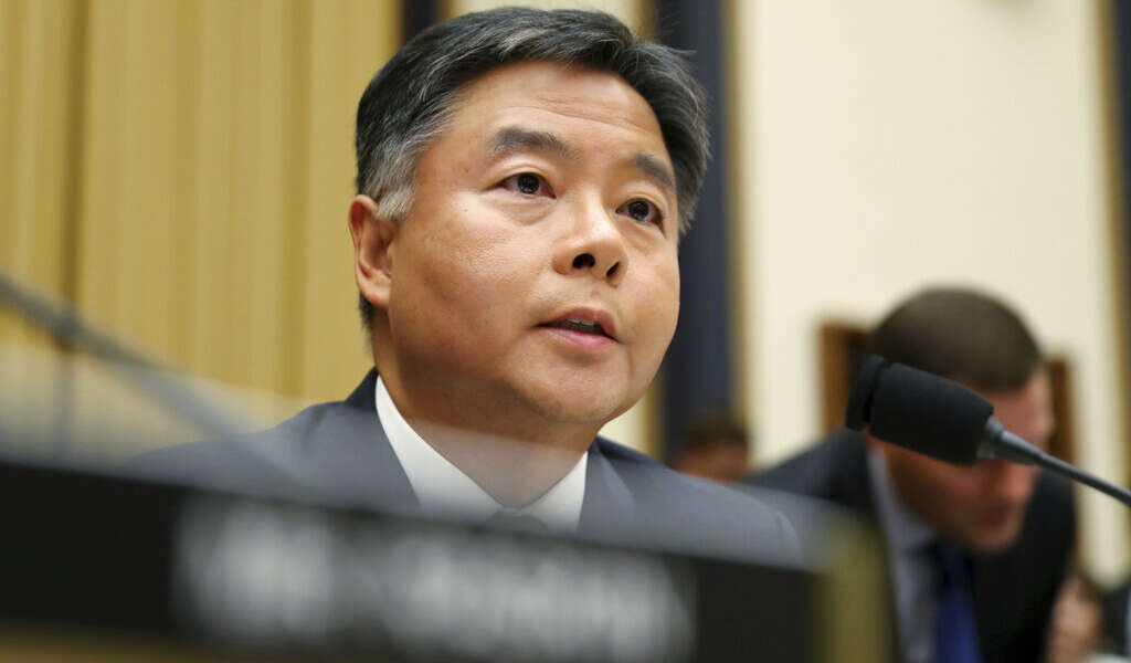 FILE - In this July 24, 2019 file photo Rep. Ted Lieu, D-Calif., asks questions to former special counsel Robert Mueller, as he testifies before the House Judiciary Committee hearing on his report on Russian election interference, on Capitol Hill, in Washington. Lieu an immigrant from Taiwan who is a now a Democratic California congressman has emerged as one of the most confrontational voices against President Donald Trump and his immigration policies. He hopes to use his enhanced profile and aggressive stances to help defeat Trump next year. (AP Photo/Andrew Harnik, File)