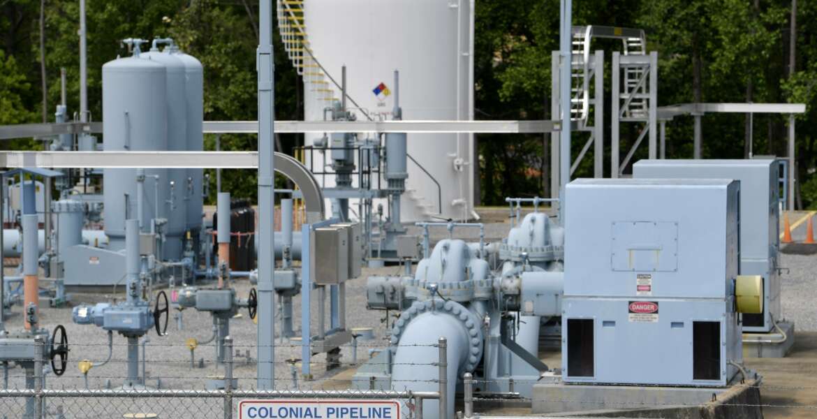 File - In this May 11, 2021 file photo, a Colonial Pipeline station is seen in Smyrna, Ga., near Atlanta. The Department of Homeland Security has announced new requirements for U.S. pipeline operators to bolster cybersecurity following a May ransomware attack that disrupted gas delivery across the East Coast.(AP Photo/Mike Stewart)