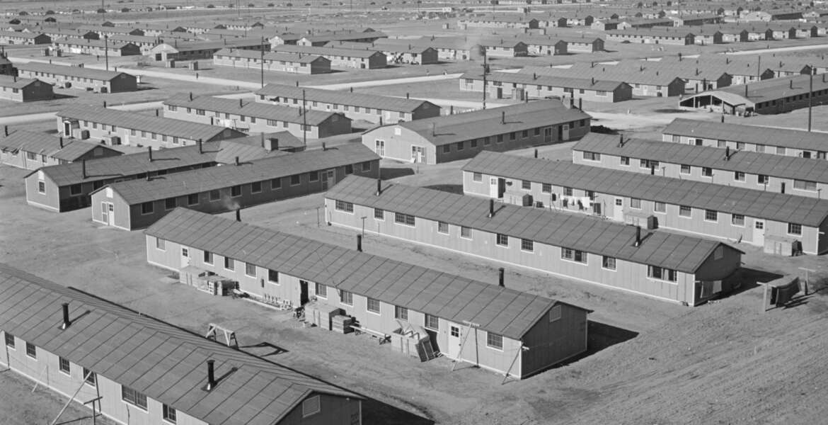 Amache incarceration site in Colorado, December 12, 1942. Colorado Preservation, Inc., will develop interpretive elements at the site to provide visitors with a better understanding of Japanese American incarceree living conditions during World War II.