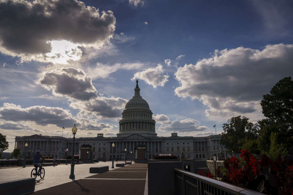 The Capitol is seen in Washington, Monday, Sept. 20, 2021, as Congress returns to a busy schedule and Democratic lawmakers are laboring to shoulder President Joe Biden's massive $3.5 trillion "build back better" agenda. Congress must also fund the government in the next 10 days, or risk a federal shutdown. (AP Photo/J. Scott Applewhite)