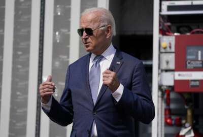 President Joe Biden speaks during a tour of the Flatirons campus of the National Renewable Energy Laboratory, Tuesday, Sept. 14, 2021, in Arvanda, Colo. (AP Photo/Evan Vucci)