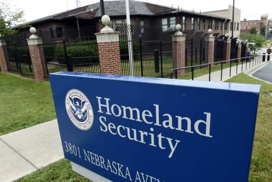 FILE - The Homeland Security Department headquarters in northwest Washington, on June 5, 2015. The Department of Homeland Security says the U.S. faces a 