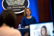 Deputy Secretary of Defense Kathleen H. Hicks participates in a virtual Center for Strategic and International Studies Smart Women, Smart Power conversation, the Pentagon, Washington, D.C., Oct. 1, 2021. (DoD photo by Lisa Ferdinando)