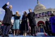 FILE - Joe Biden is sworn in as the 46th president of the United States by Chief Justice John Roberts as Jill Biden holds the Bible during the 59th Presidential Inauguration at the U.S. Capitol in Washington, on Jan. 20, 2021, as their children Ashley and Hunter watch.(AP Photo/Andrew Harnik, Pool, File)