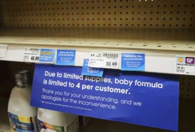 A due to limited supplies sign is shown on the baby formula shelf at a grocery store Tuesday, May 10, 2022, in Salt Lake City. Parents across much of the U.S. are scrambling to find baby formula after a combination of supply disruptions and safety recalls have swept many of the leading brands off store shelves. (AP Photo/Rick Bowmer)