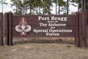 FILE - Fort Bragg shown, Feb. 3, 2022, in Fort Bragg, N.C. An independent commission is recommending new names for nine Army posts that were commemorated Confederate officers. Among their recommendations: Fort Bragg would become Fort Liberty and Fort Gordon would become Fort Eisenhower. The recommendations are the latest step in a broader effort by the military to confront racial injustice.  (AP Photo/Chris Seward, File)