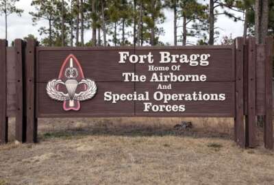 FILE - Fort Bragg shown, Feb. 3, 2022, in Fort Bragg, N.C. An independent commission is recommending new names for nine Army posts that were commemorated Confederate officers. Among their recommendations: Fort Bragg would become Fort Liberty and Fort Gordon would become Fort Eisenhower. The recommendations are the latest step in a broader effort by the military to confront racial injustice.  (AP Photo/Chris Seward, File)