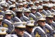 United States Military Academy graduating cadets attend their graduation ceremony of the U.S. Military Academy class of 2022 at Michie Stadium on Saturday, May 21, 2022, in West Point, N.Y. (AP Photo/Eduardo Munoz Alvarez)