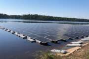 Floating solar array at Fort Bragg