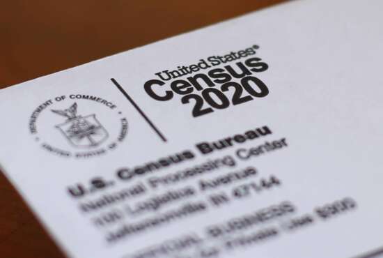 FILE  - This Sunday, April 5, 2020, file photo, shows an envelope containing a 2020 census letter mailed to a U.S. resident in Detroit.  A U.S. Census Bureau director couldn't be fired without cause and new questions to the census form would have to be vetted by Congress under proposed legislation which attempts to prevent in the future the type of political interference into the nation's head count that took place during the Trump administration. (AP Photo/Paul Sancya, File)