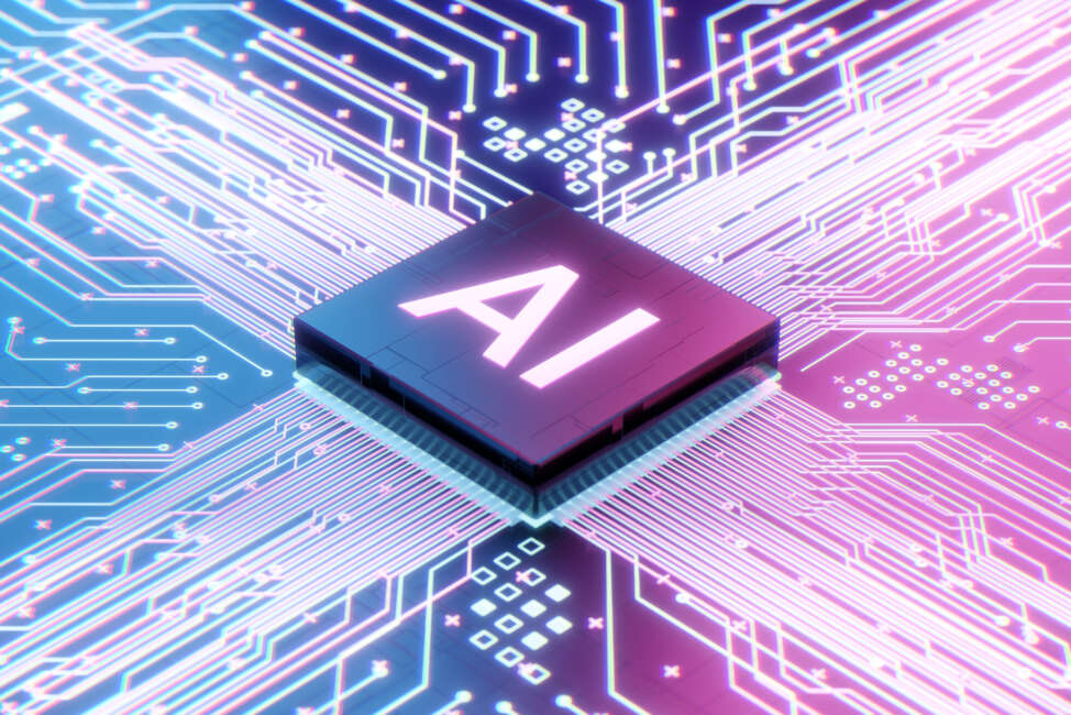 AI microprocessor on motherboard computer circuit