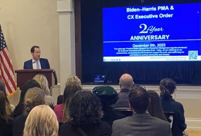 Jason Miller, the deputy director for management at the Office of Management and Budget, highlighted federal customer experience successes at a White House event on Dec. 6. (Photo by Jason Miller/FNN)