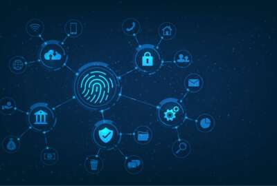 cybersecurity concept with biometric technology element