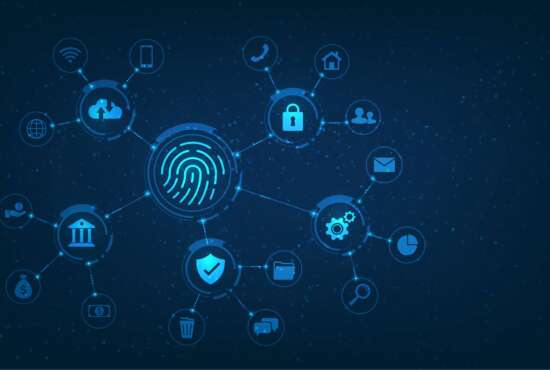 cybersecurity concept with biometric technology element
