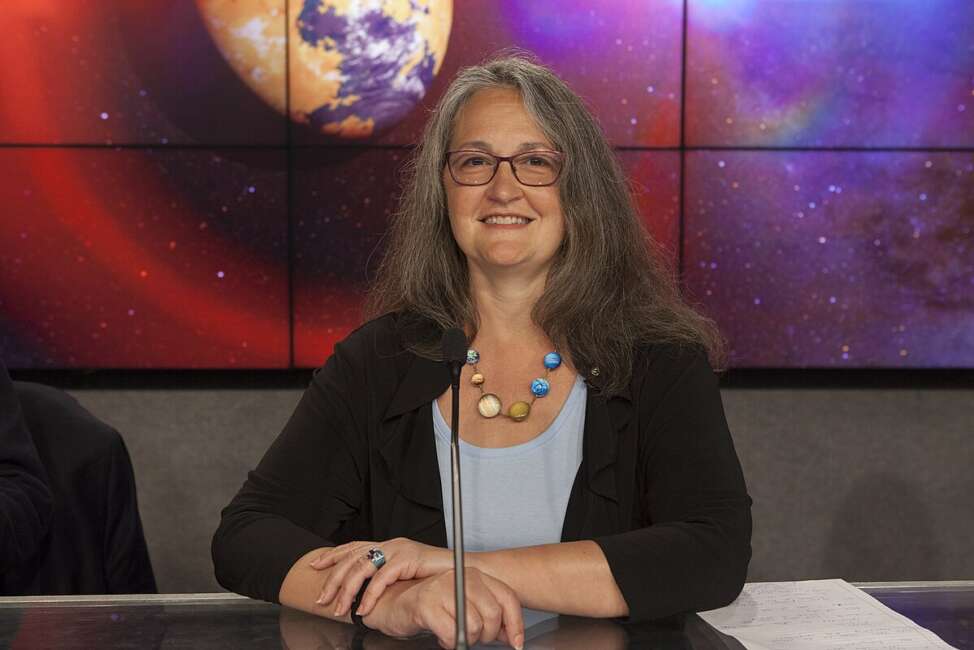 NASA and science investigators from MIT participate in a science briefing for the agency's Transiting Exoplanet Survey Satellite (TESS) in the Press Site auditorium at Kennedy Space Center in Florida. Padi Boyd, TESS Guest Investigator Program lead, NASA’s Goddard Space Flight Center, answered questions during the briefing. TESS is the next step in the search for planets outside of our solar system. The mission will find exoplanets that periodically block part of the light from their host stars, events called transits. The satellite will survey the nearest and brightest stars for two years to search for transiting exoplanets. TESS will launch on a SpaceX Falcon 9 rocket from Space Launch Complex 40 at Cape Canaveral Air Force Station no earlier than 6:32 p.m. EDT on Monday, April 16.