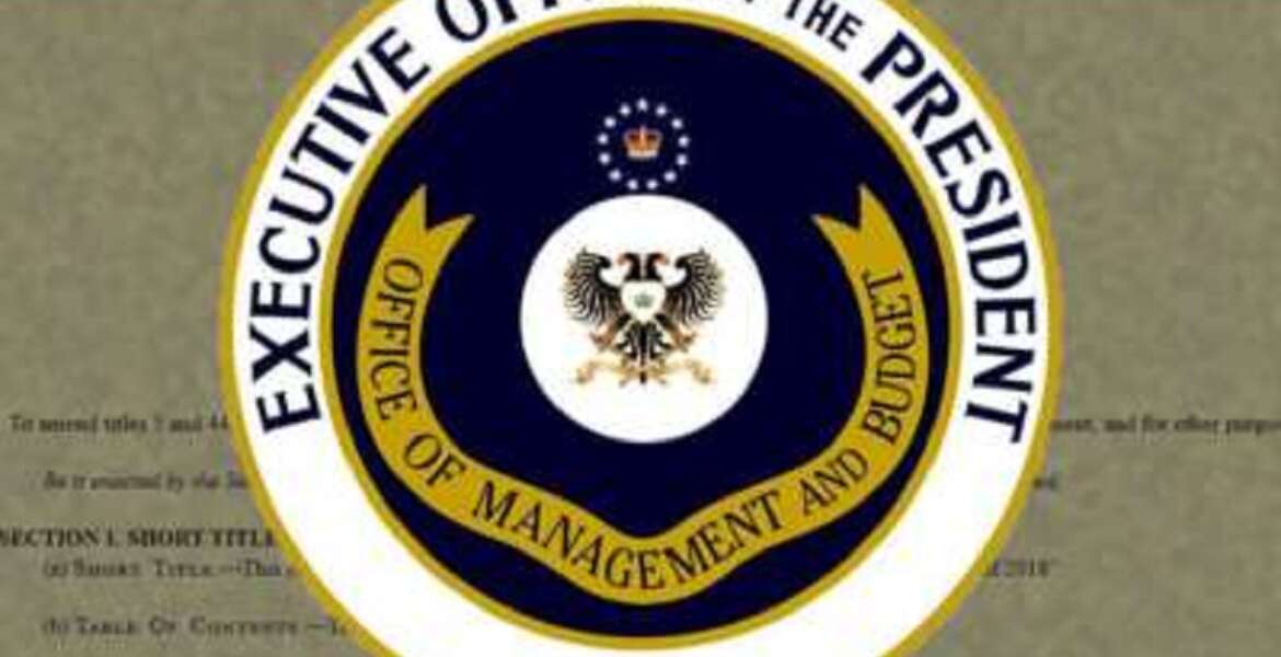 The Seal of the Office of Management and Budget (OMB) imposed over a document.