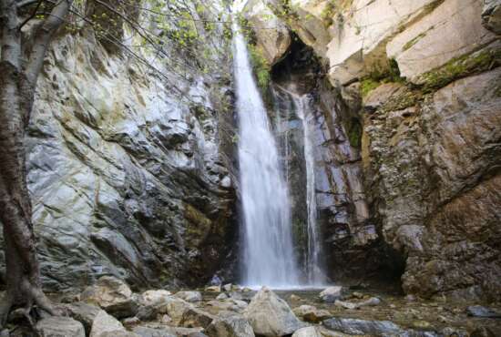 Waterfall after a spring rainstorm located at the Angeles National Forest