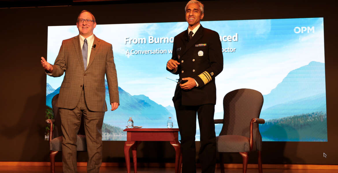 Image of OPM Acting Director Rob Shriver and U.S. Surgeon General Vivek Murthy