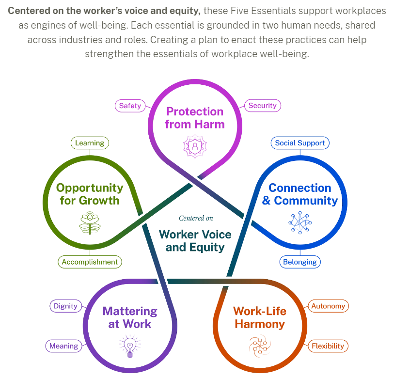 Image from U.S. Surgeon General mental health in the workplace framework