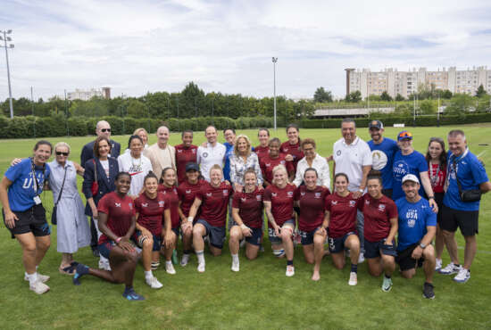 First Lady Jill Biden meets members of the U.S women’s rugby team