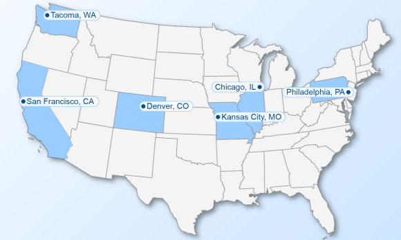 map of federal office space coworking locations