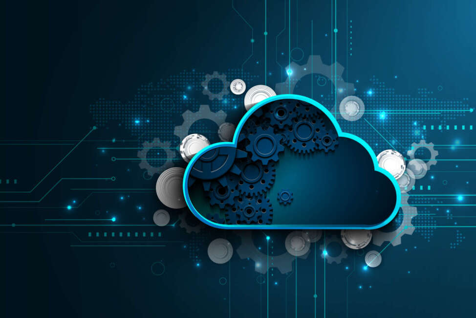 Gear technology background picture Cloud operations and network boards