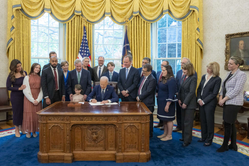 President Joe Biden signs the Congenital Heart Futures Reauthorization Act