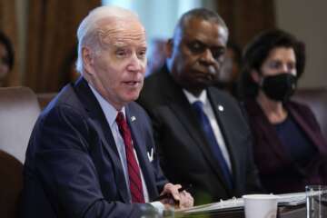 President Joe Biden speaks during White House cabinet meeting