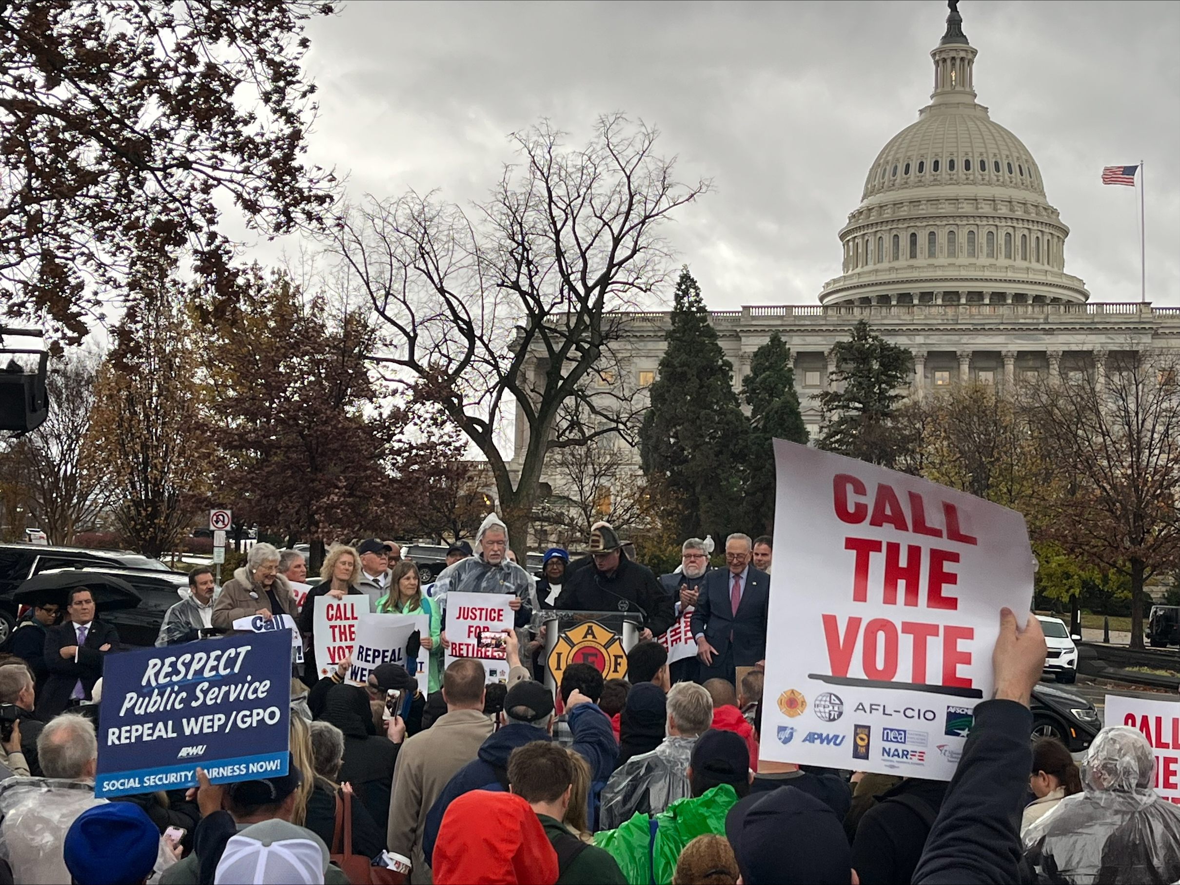 At labor rally, Schumer commits to Senate vote on Social Security Fairness Act