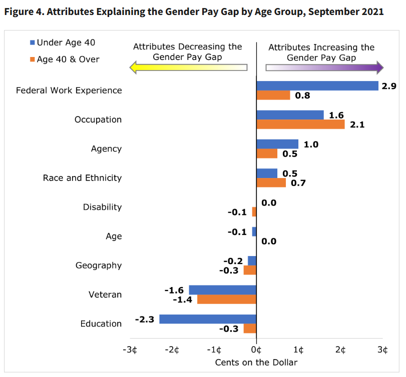 Chart of federal pay gap contributing factors from EEOC report